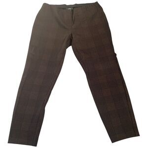 Women's Brown Plaid Straight Leg‎ Crop Pants Size 16